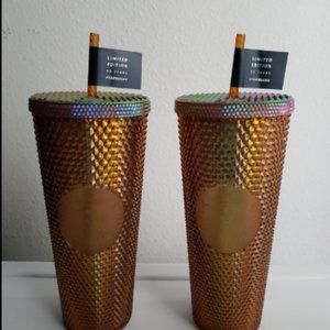 Starbucks honeycomb gold Venti studded tumblers
